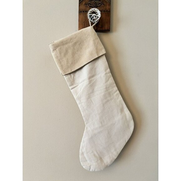 NWT Tahari Home Christmas Stocking Gold Foil Mixed Pattern Felt Trim 22"x8" - Picture 4 of 6